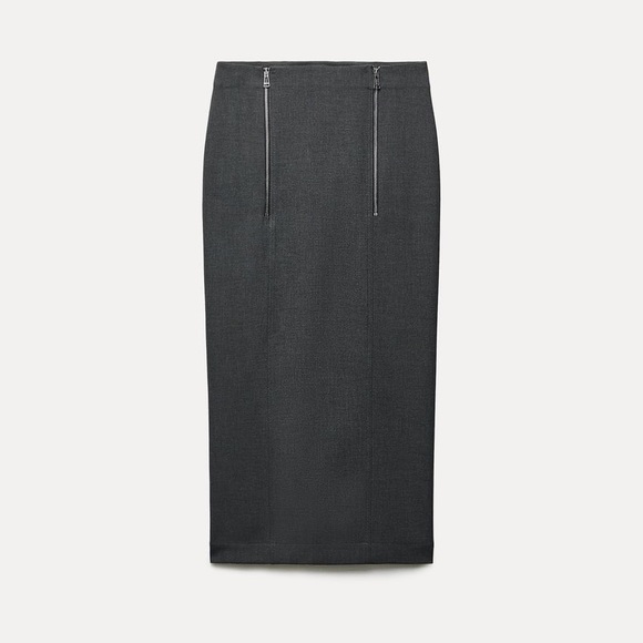 Zara ZW COLLECTION ZIPPERED PENCIL SKIRT - Picture 7 of 14